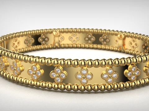 Van Cleef - Gelang semanggi Perlee Model Cetak 3D