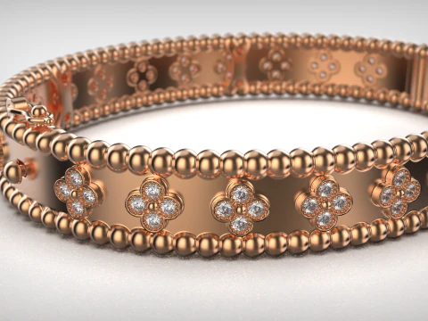 Van Cleef - Perlee clovers bracelet 3D Print Model