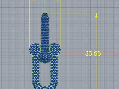 Tiffany oorbel grote schakel HardWear - geheel diamant 3D printmodel