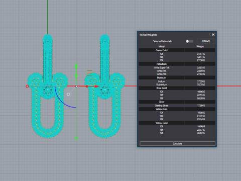 Tiffany oorbel grote schakel HardWear - geheel diamant 3D printmodel
