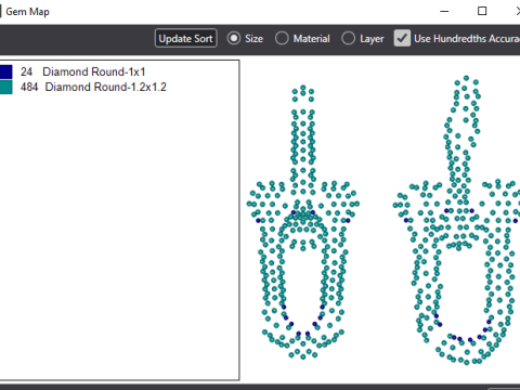 Tiffany oorbel grote schakel HardWear - geheel diamant 3D printmodel