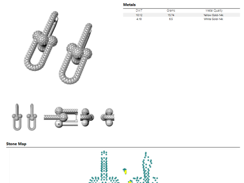 Tiffany oorbel grote schakel HardWear - geheel diamant 3D printmodel