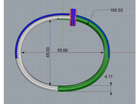 Bracelet Clou all diamond 3D Print Model
