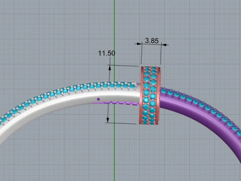 Bracelet Clou all diamond 3D Print Model