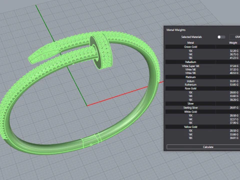 Bracelet Clou all diamond 3D Print Model
