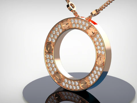 Love Pendant all diamond 3D Print Model