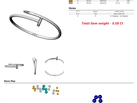 Armband JUSTE UN CLOU New Mechanizme 20sz 3D Druckmodell