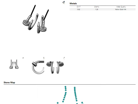 Earring Clou hoop - small paved 3D Print Model