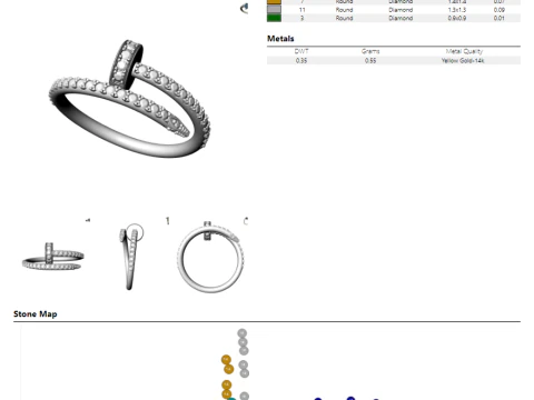 Ring Juste un Clou 16 size 3D Print Model