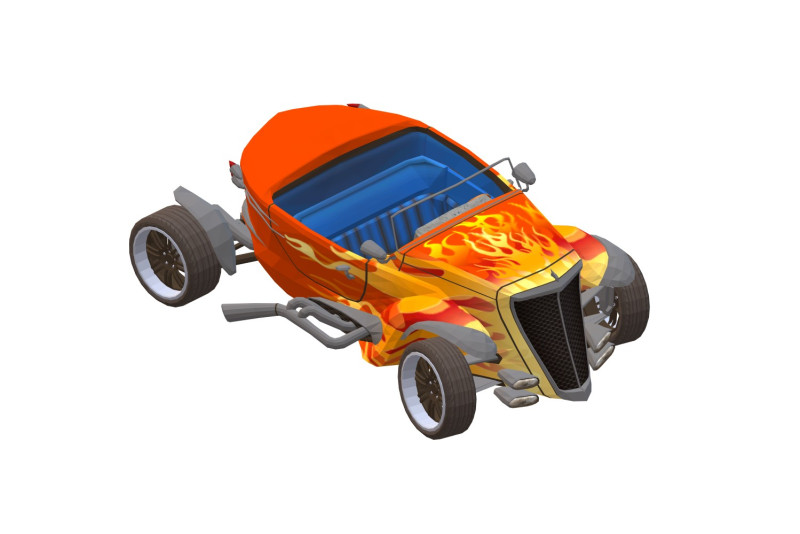 Classic Race Car Red Ready to Print 3Dプリントモデル .c4d .max .obj .3ds .fbx .stl .blend 
