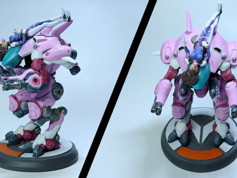DVa and Meka Overwatch 3D Figures Ready to Print Modèles 3D en vedette