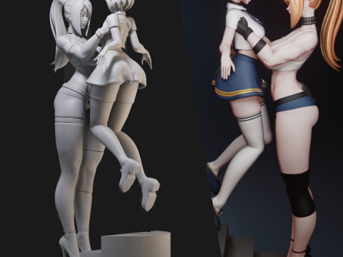 Samus Aran and Zelda 3D Figures Ready to Print Modelo de Impressão 3D