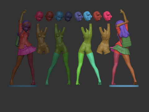 Nagatoro Schoolgirl 3D Figures Ready to Print 3Dプリントモデル