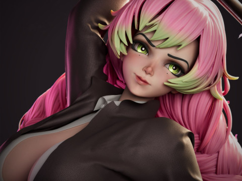 Demon Slayer Mitsuri Kanroji 3D Figures Ready to Print 3D Print Model