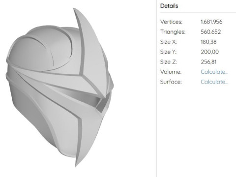 Dark Hawk Helmet Ready to Print 3D Принт Модель