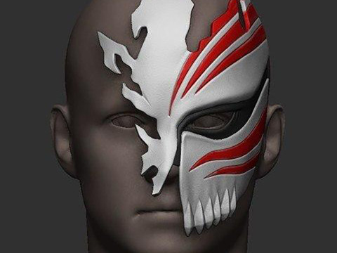 Bleach Ichigo Half Hollow Mask Ready to Print 3Dプリントモデル