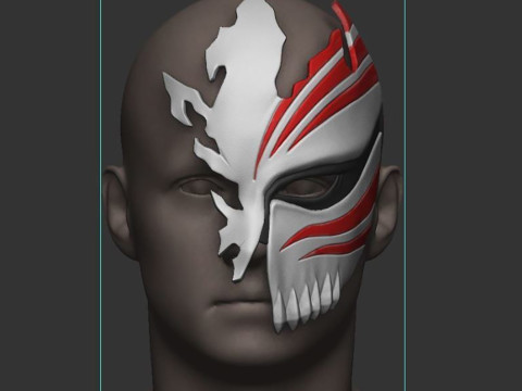 Bleach Ichigo Half Hollow Mask Ready to Print 3D Print Model
