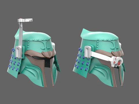 Boba Fett Samurai Helmet Ready to Print 3D 프린트 모델