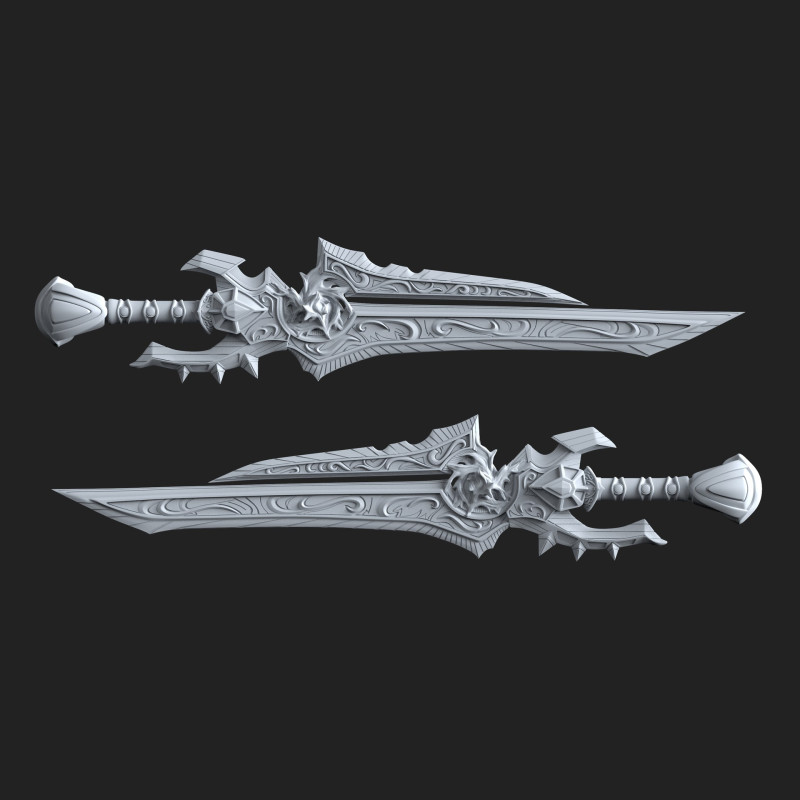 Anduin Wrynn WOW Sword Ready to Print 3D 프린트 모델 .c4d .max .obj .3ds .fbx .stl .blend 