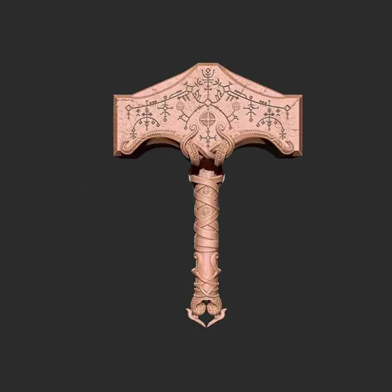 Thor God of War Mjolnir Ready to Print Model Cetak 3D .c4d .max .obj .3ds .fbx .stl .blend 