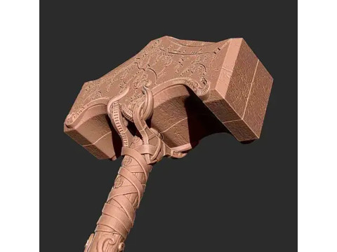 Thor God of War Mjolnir Ready to Print Model Cetak 3D