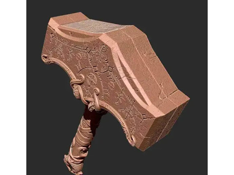 Thor God of War Mjolnir Ready to Print Model Cetak 3D
