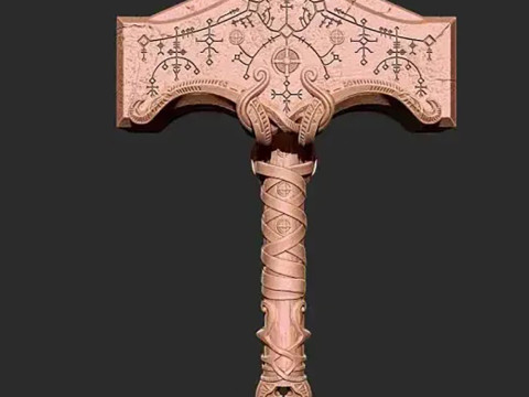Thor God of War Mjolnir Ready to Print Model Cetak 3D