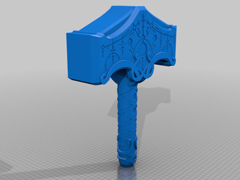 Thor God of War Mjolnir Ready to Print Model Cetak 3D