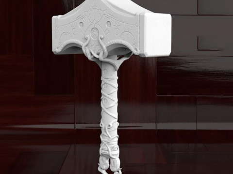 Thor God of War Mjolnir Ready to Print Model Cetak 3D