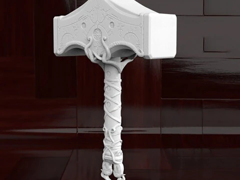 Thor God of War Mjolnir Ready to Print 3D Print Model