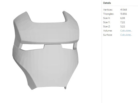 War Machine MK1 Helmet Iron Man Mark 1 Ready to Print 3D Print Model