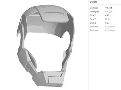 War Machine MK1 Helmet Iron Man Mark 1 Ready to Print Model do druku 3D
