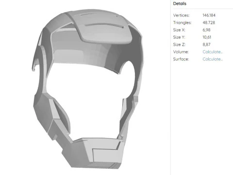 War Machine MK1 Helmet Iron Man Mark 1 Ready to Print 3D Print Model