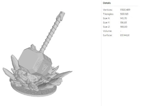 Marvel Thor Hammer Ready to Print 3D Print Model