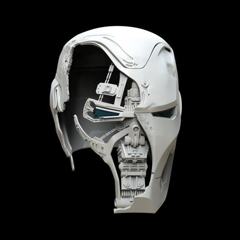 Iron Man Mark L MK 50 Damaged Smashed Helmet Endgame Ready to Print Modello di stampa 3D .c4d .max .obj .3ds .fbx .stl .blend 
