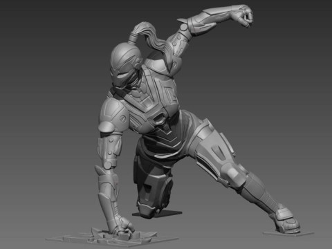 Iron Woman Pepper Potts Sculpture Ready to Print Modèles 3D en vedette