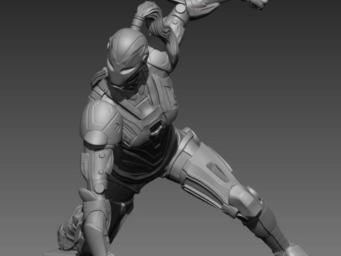 Iron Woman Pepper Potts Sculpture Ready to Print Modèles 3D en vedette