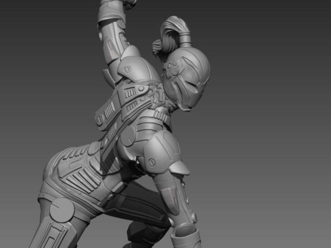 Iron Woman Pepper Potts Sculpture Ready to Print Modèles 3D en vedette