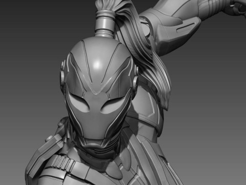 Iron Woman Pepper Potts Sculpture Ready to Print Modèles 3D en vedette