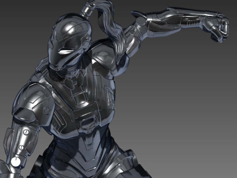 Iron Woman Pepper Potts Sculpture Ready to Print Modèles 3D en vedette