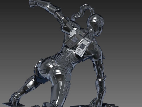 Iron Woman Pepper Potts Sculpture Ready to Print Modèles 3D en vedette