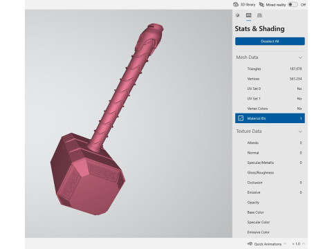 Thor Hammer Mjolnir Ready to Print 3Dプリントモデル
