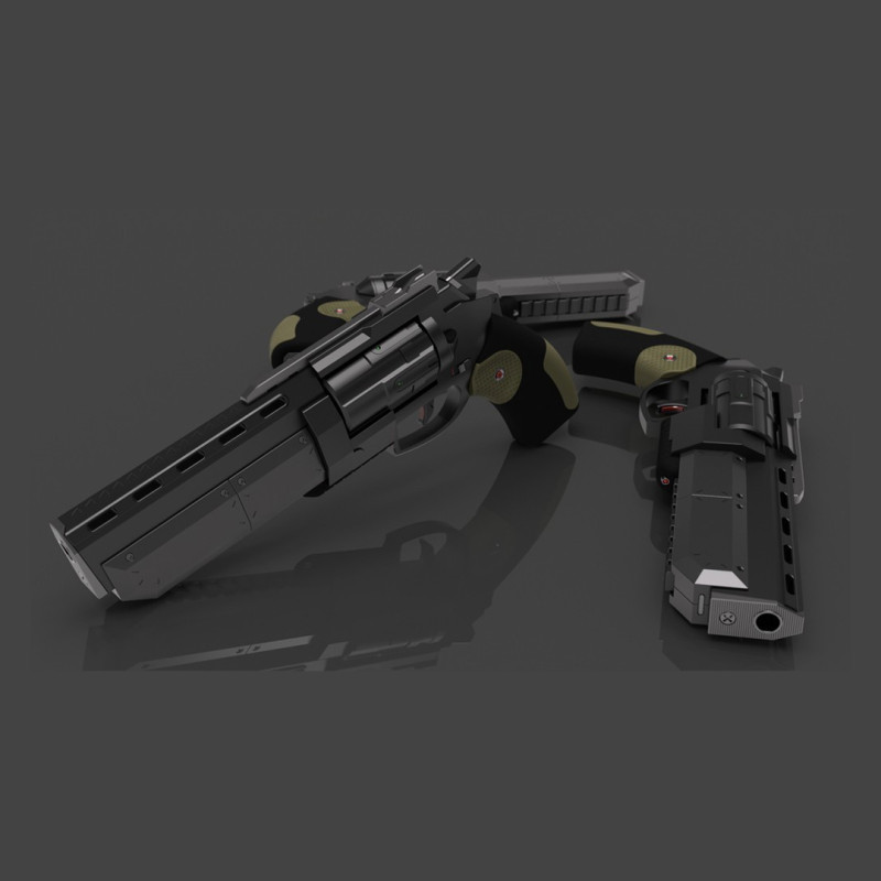 3DWB Revolver Ready to Print Modèles 3D en vedette .c4d .max .obj .3ds .fbx .stl .blend 