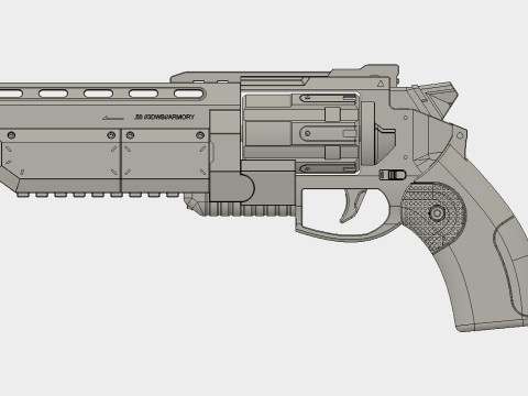 3DWB Revolver Ready to Print Modèles 3D en vedette