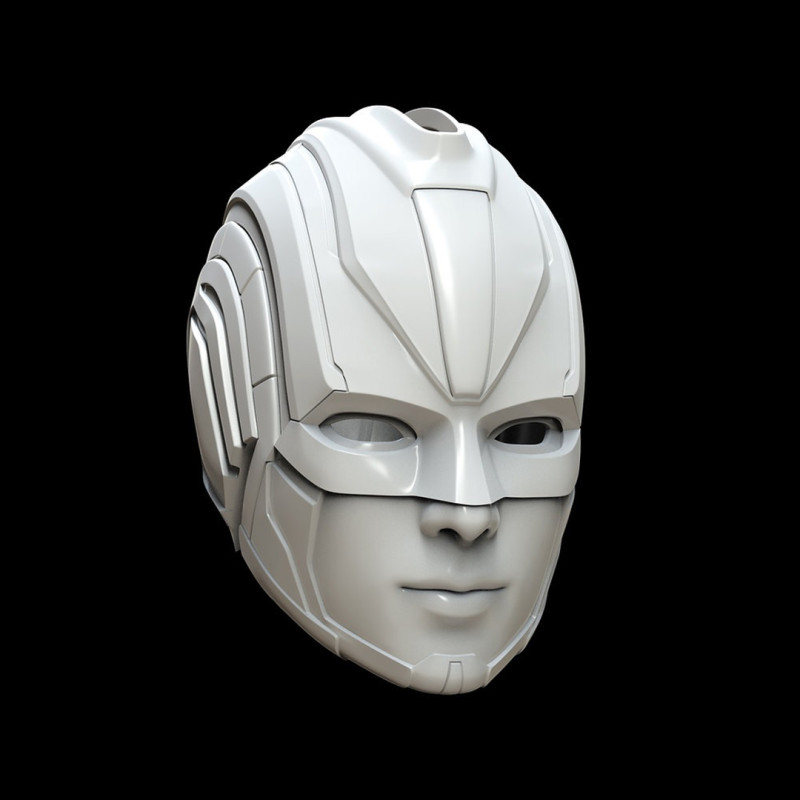 Captain Marvel 2019 Helmet Ready to Print Model Cetak 3D .c4d .max .obj .3ds .fbx .stl .blend 
