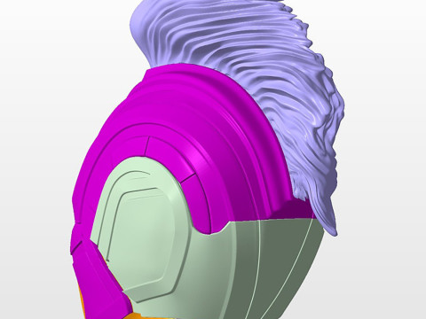 Captain Marvel 2019 Helmet Ready to Print Model Cetak 3D