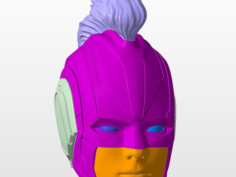 Captain Marvel 2019 Helmet Ready to Print Model Cetak 3D