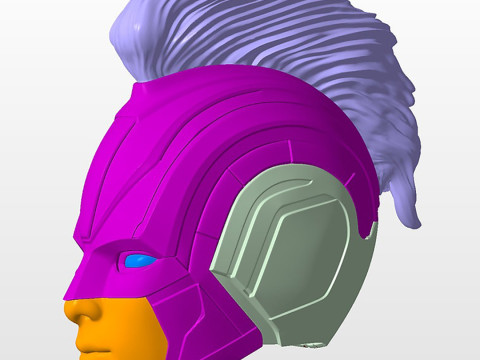 Captain Marvel 2019 Helmet Ready to Print Model Cetak 3D