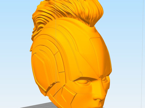 Captain Marvel 2019 Helmet Ready to Print Model Cetak 3D