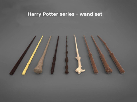 Harry Potter Series Wand Set STL 3D Print Files 3D Print Model